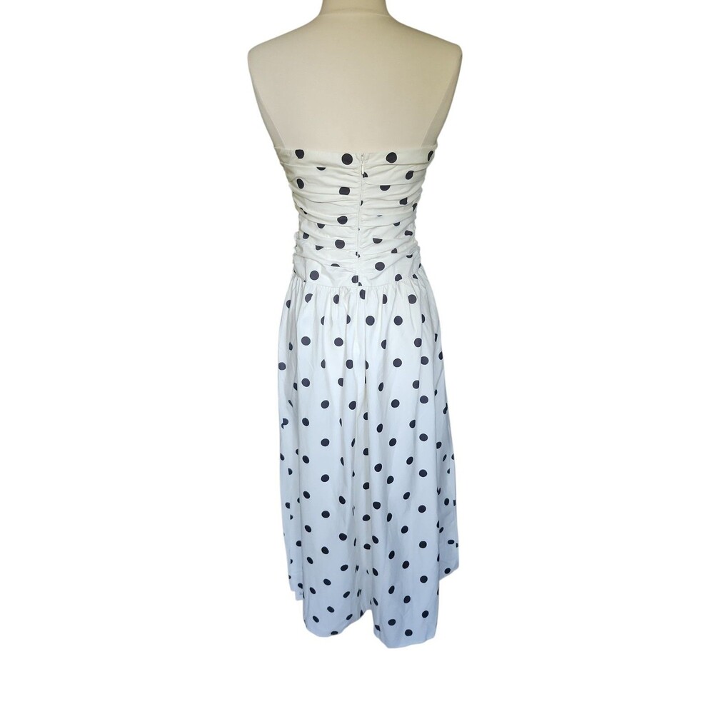 Commense Polka Dot Strapless Maxi Dress Womens S White Black Euro Summer NWT - Picture 5 of 11